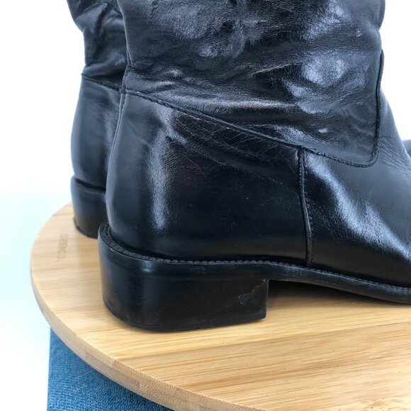 Friis & Company black knee high pointed toe silver logo plate detail boots EU 37 - Picture 11 of 15